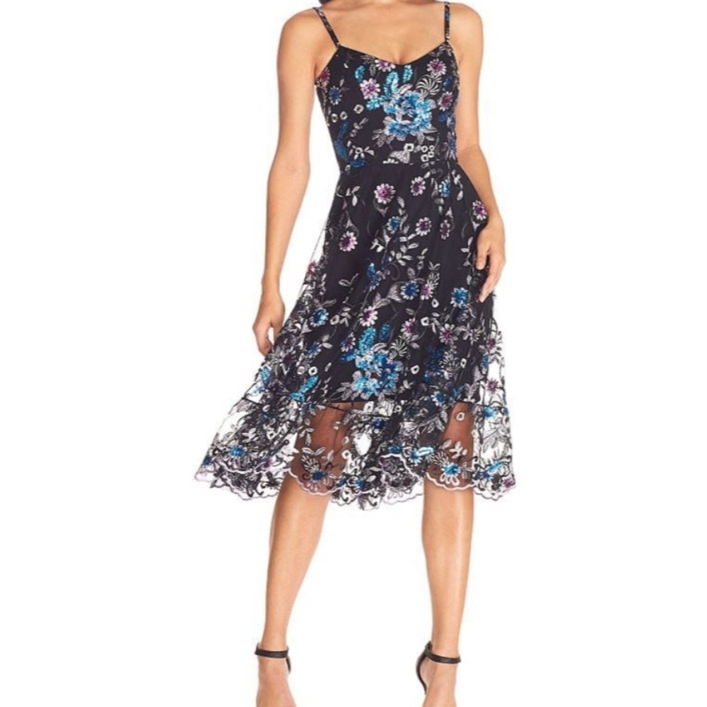 Dress The Population Chic Floral Sequin Dress